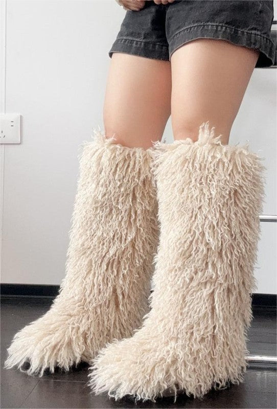 Knee High Furry Boots