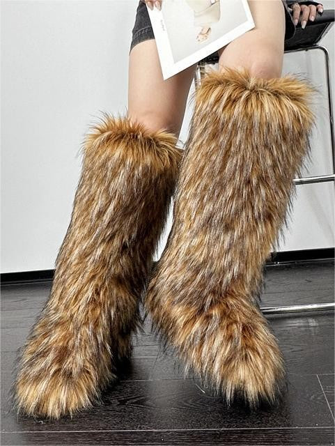 Knee High Furry Boots